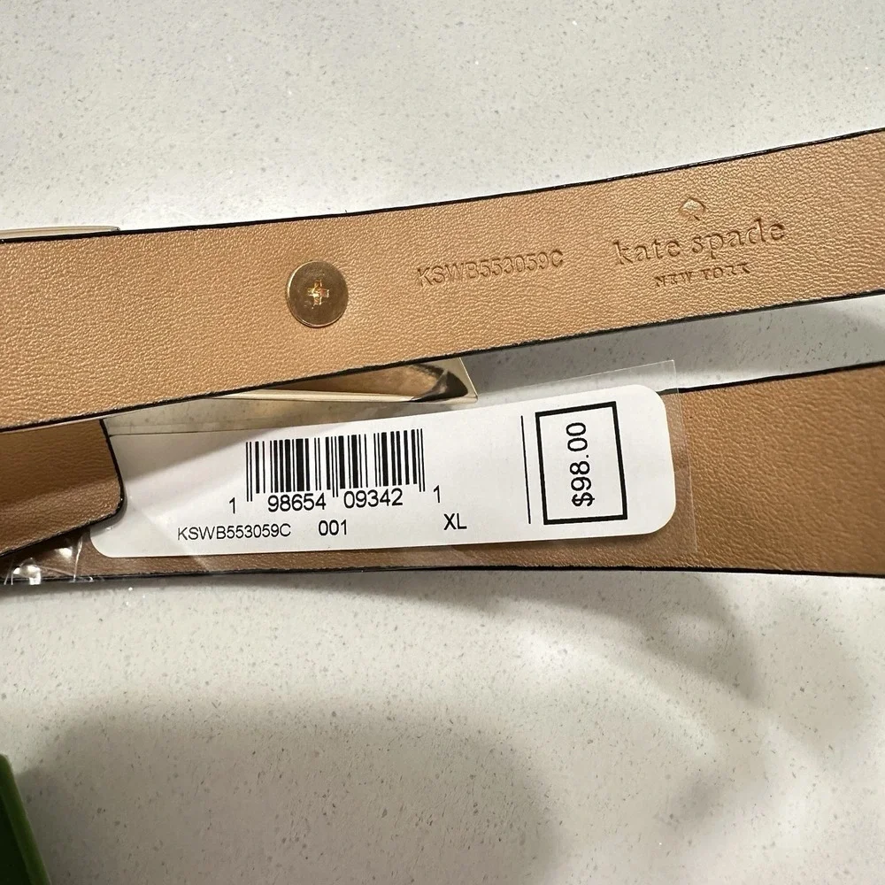 Kate Spade Large  Bow Genuine Leather Belt‎ Black Extra Large NWT Beautiful